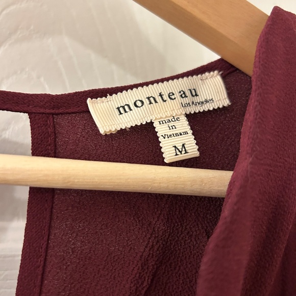 Burgundy crepe party dress - Picture 4 of 6